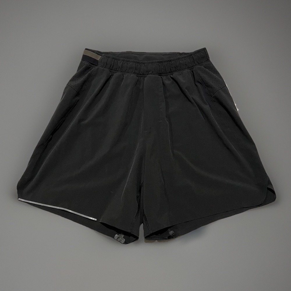 Lululemon Mens Black Lined Gym Running Yoga Comfort Pace Breaker Shorts Size S